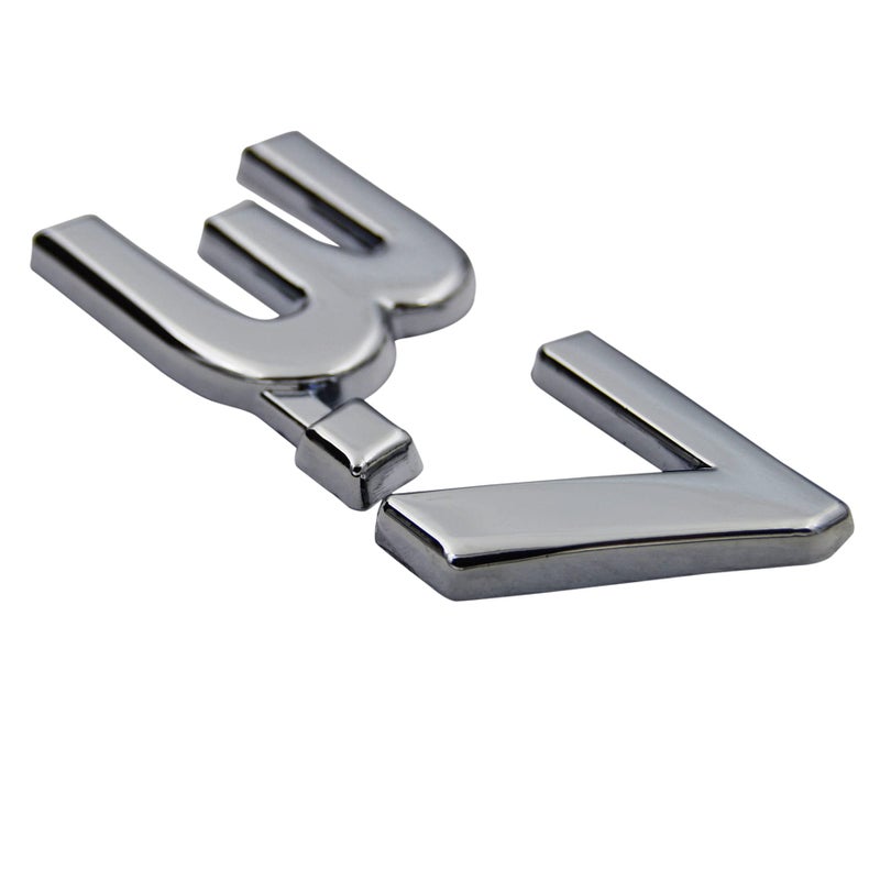 PartsTo Chrome 3.7 Fender Side Rear Emblem for Infiniti G37 G37X Q50 Q60 Q70 QX70 Exterior Performance Trim Decal - Image 1